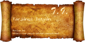 Tarjányi István névjegykártya