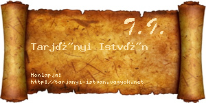 Tarjányi István névjegykártya